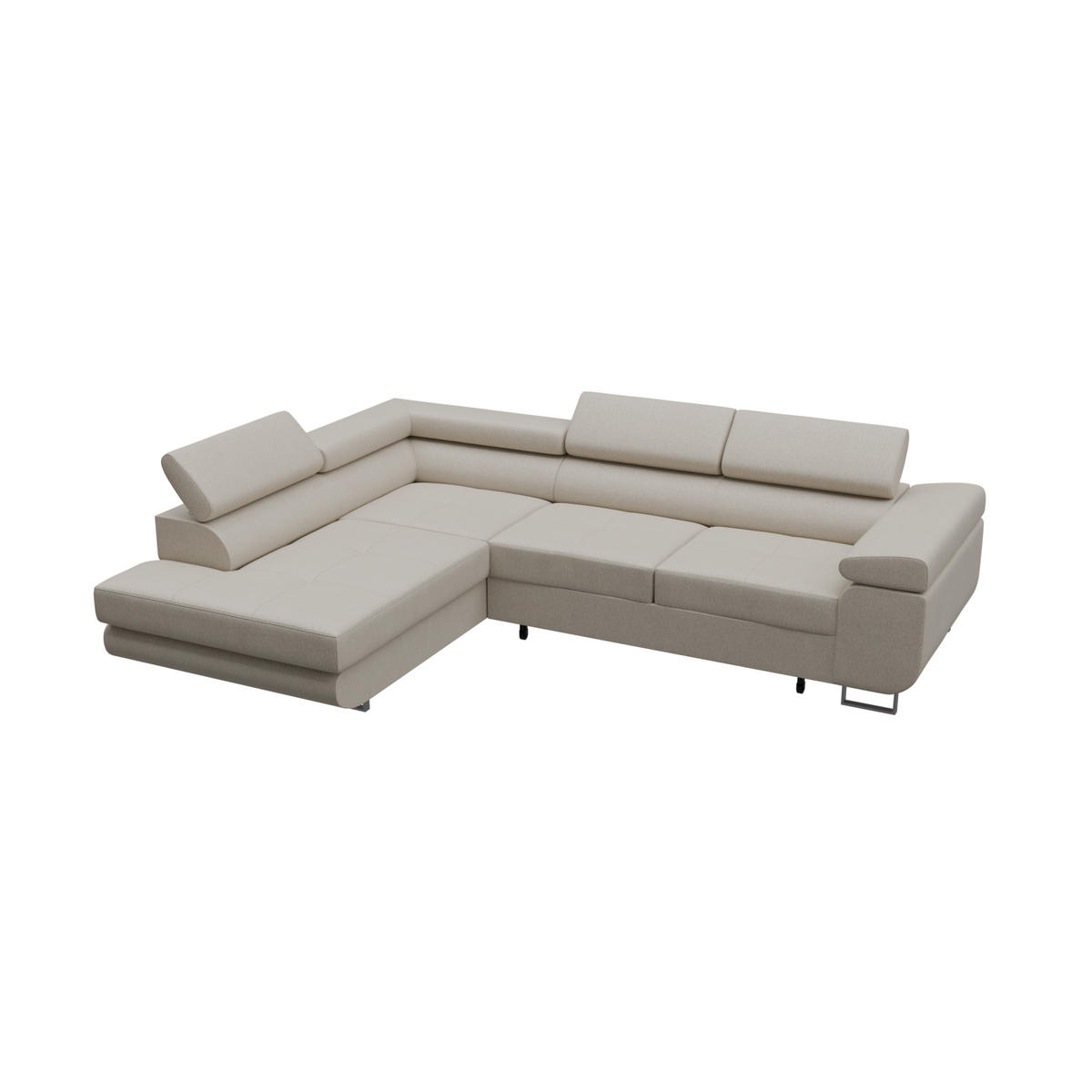 ECKSOFA VEMO EDGE Rechts Dunkelgrau Velour-Stoff mit Bettkasten und Schlaffunktion - Dunkelgrau, Textil (270/200cm) - Barchello