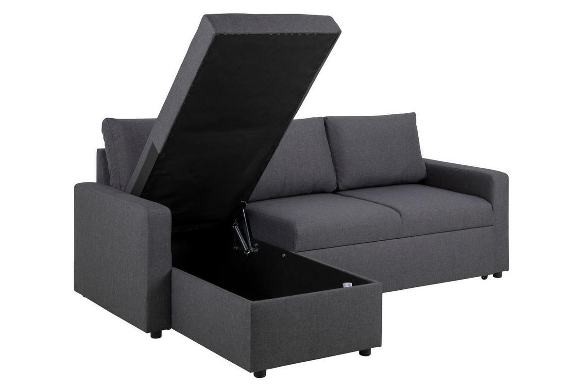 SCHLAFSOFA grau - Dunkelgrau, Holzwerkstoff (218/155cm) - ebuy24