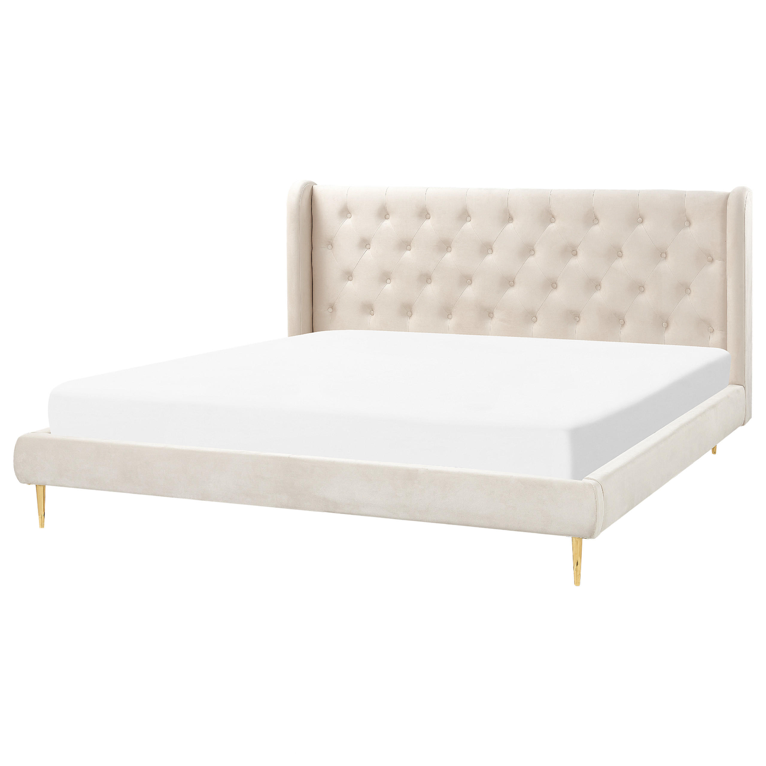 POLSTERBETT 180/200cm Beige Forbach - Beige, Textil (180/200cm) - Beliani