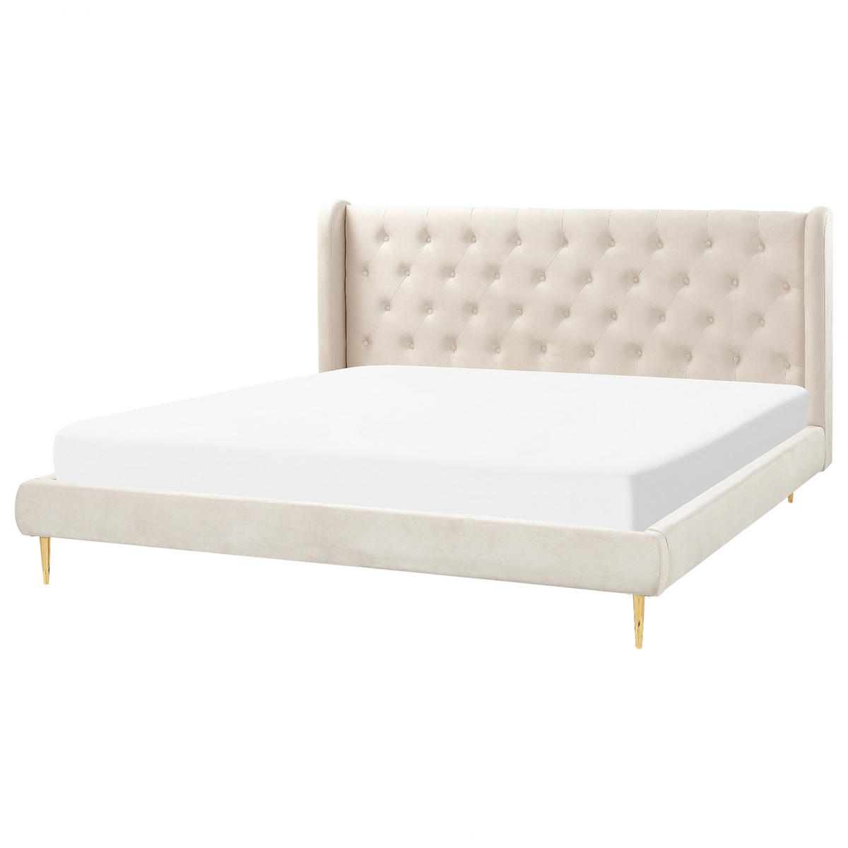 POLSTERBETT 180/200cm Beige Forbach - Beige, Textil (180/200cm) - Beliani