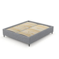 POLSTERBETT Larch Grau 160/200 cm im Chenille-Stoff - Schwarz/Naturfarben, Holz/Holzwerkstoff (160/200cm) - Maison de Reve