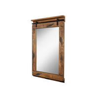 SPIEGEL Mango 60x8x100 natur lackiert RAILWAY #163 - Braun, Holz (60/100/8cm) - Massivmoebel24
