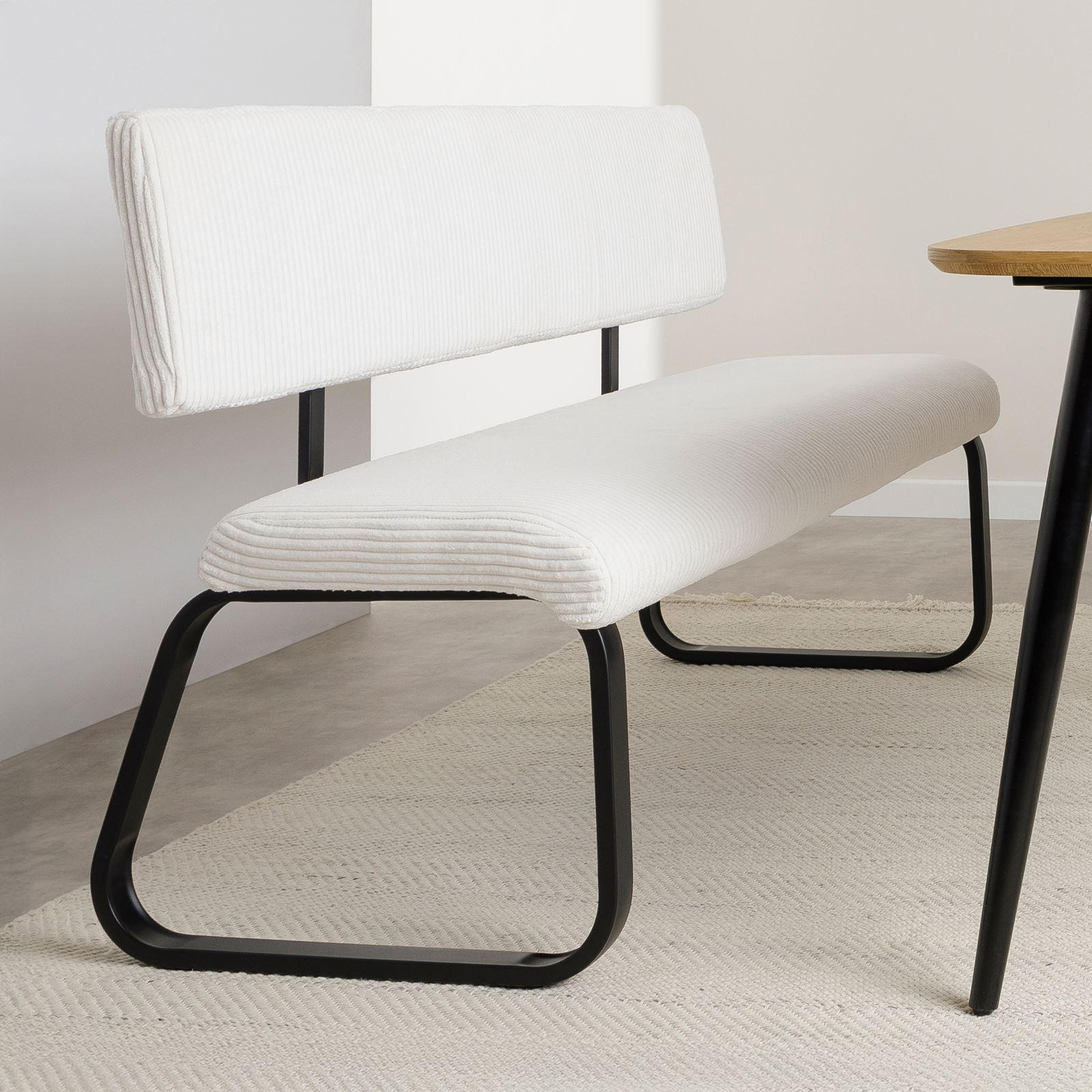 ESSZIMMERBANK MATESE - Weiß, Textil/Metall (135/88/58cm) - IDIMEX