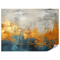 FOTOTAPETE für Badezimmer Abstrakter Beton Gold Mauer 350x256 - Türkis/Goldfarben, Papier (350/256cm) - Muralo