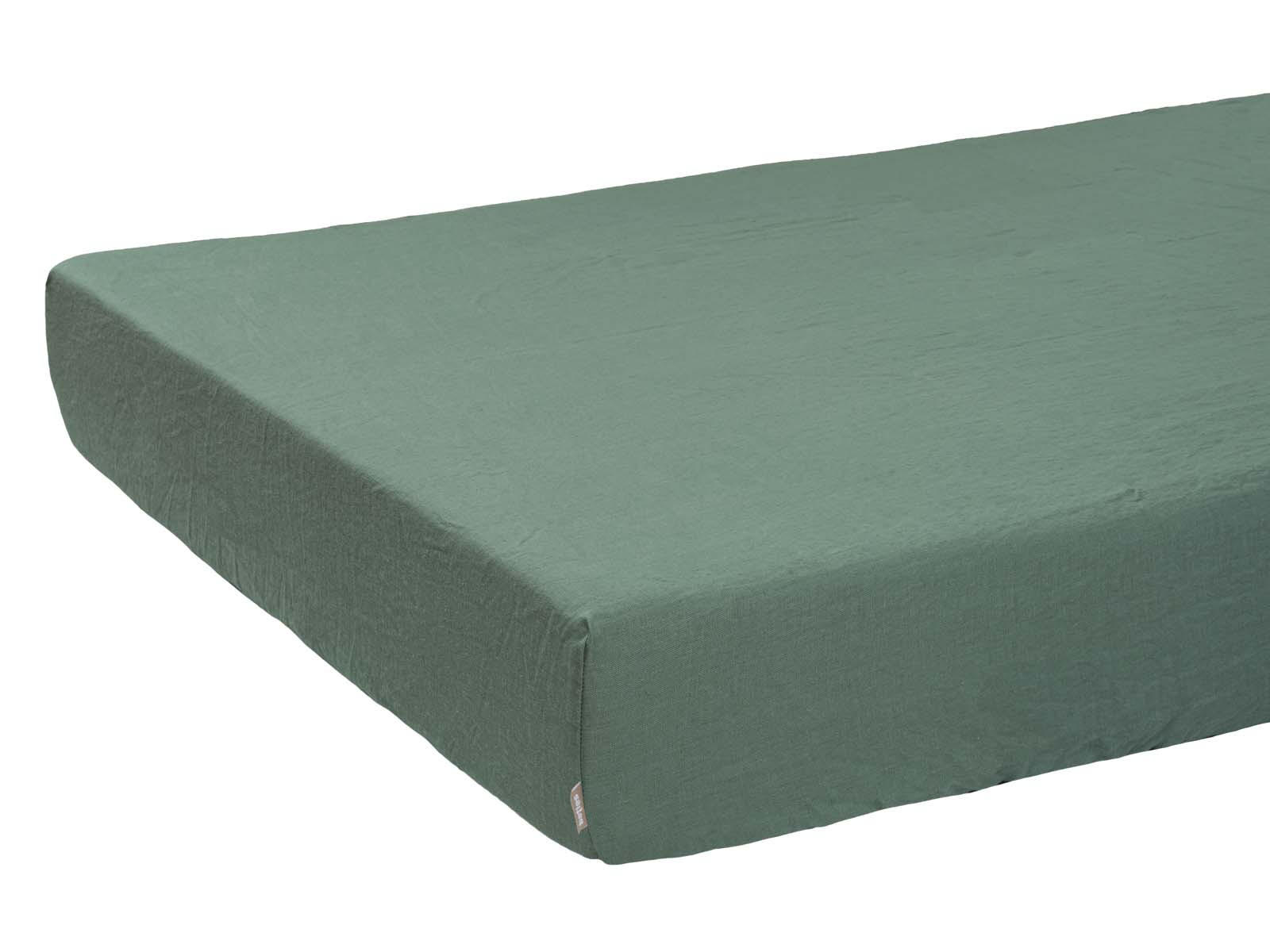 SPANNBETTTUCH reines Leinen natural-mint 90/200 cm - Mintgrün, Naturmaterialien (90/200cm) - beties Heimtextil