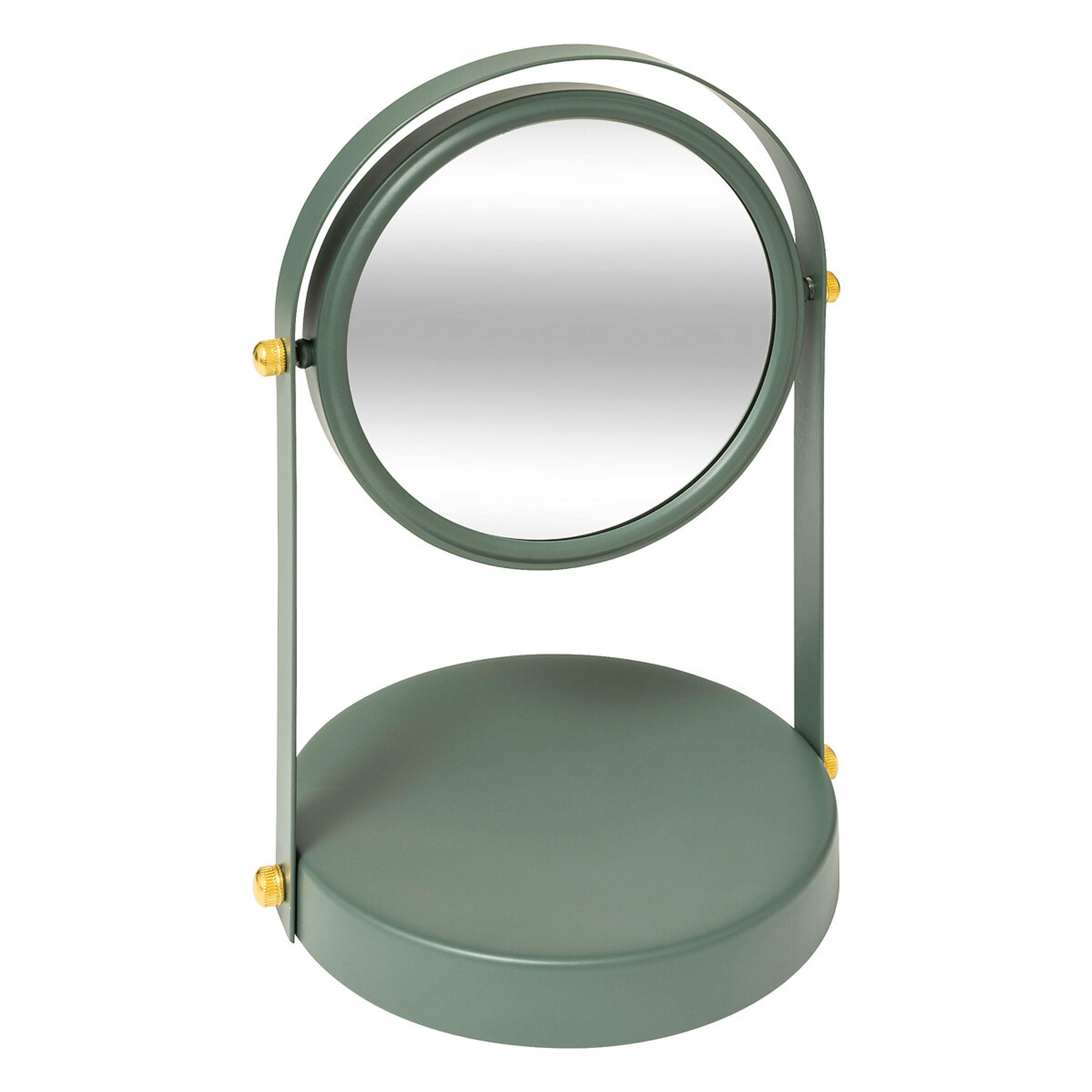 DREHSPIEGEL Dup, Kosmetikspiegel, Schminkspiegel, Spiegel, Grün - Grün, Metall (16/26.5/18cm) - 5five Simply Smart