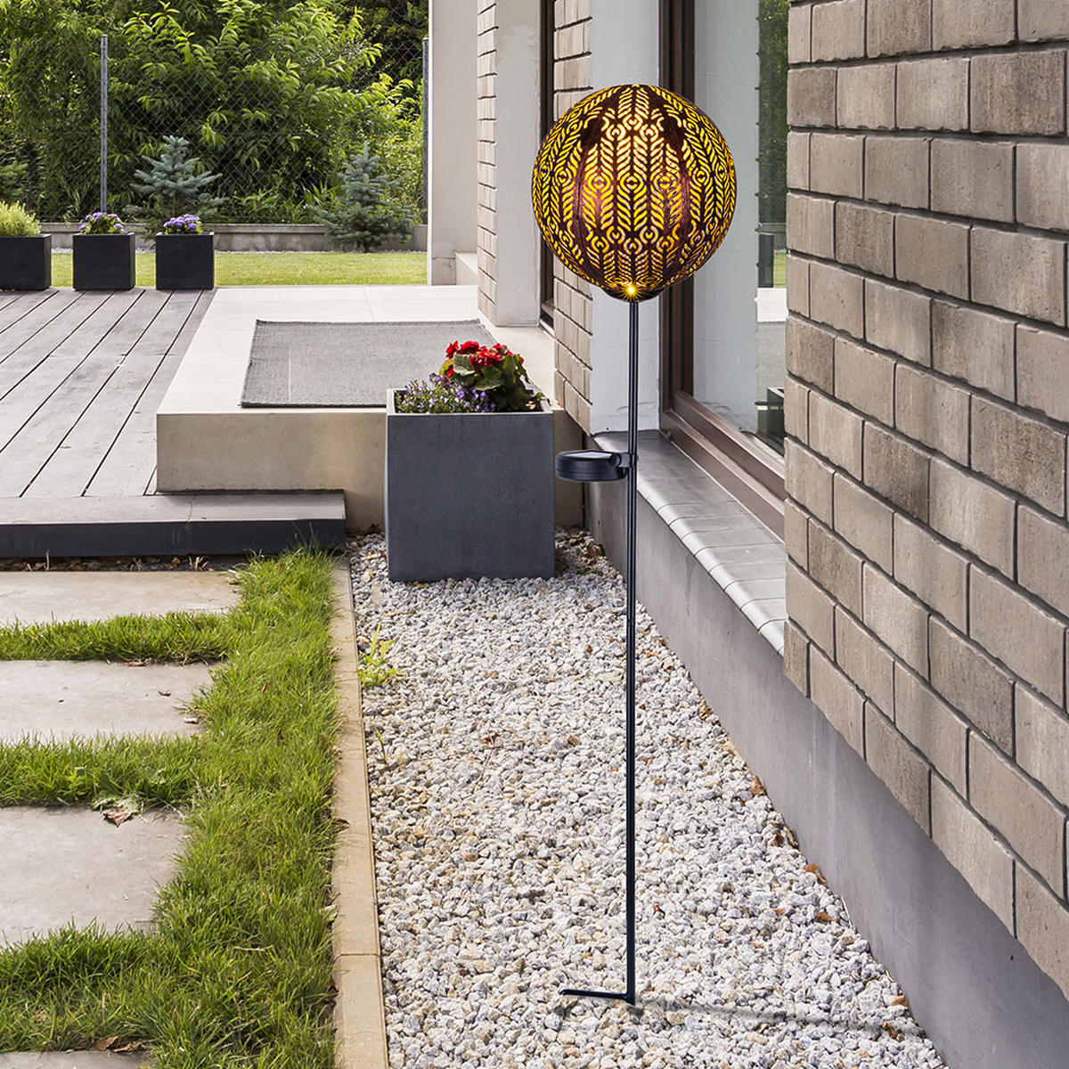 LED WEGELEUCHTE Metall Kupferfarben 2er Set - Kupferfarben, Metall (15.5/15.5/90cm) - Globo Lighting