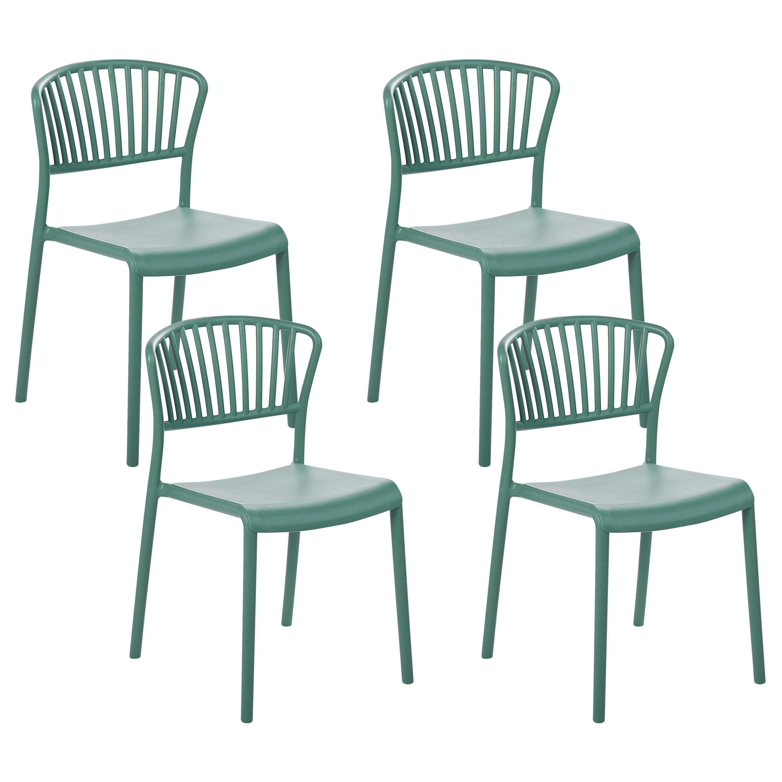 GARTENSTÜHLE 4er-Set Kunststoff grün Gela - Grün, Kunststoff (45/78/50cm) - Beliani