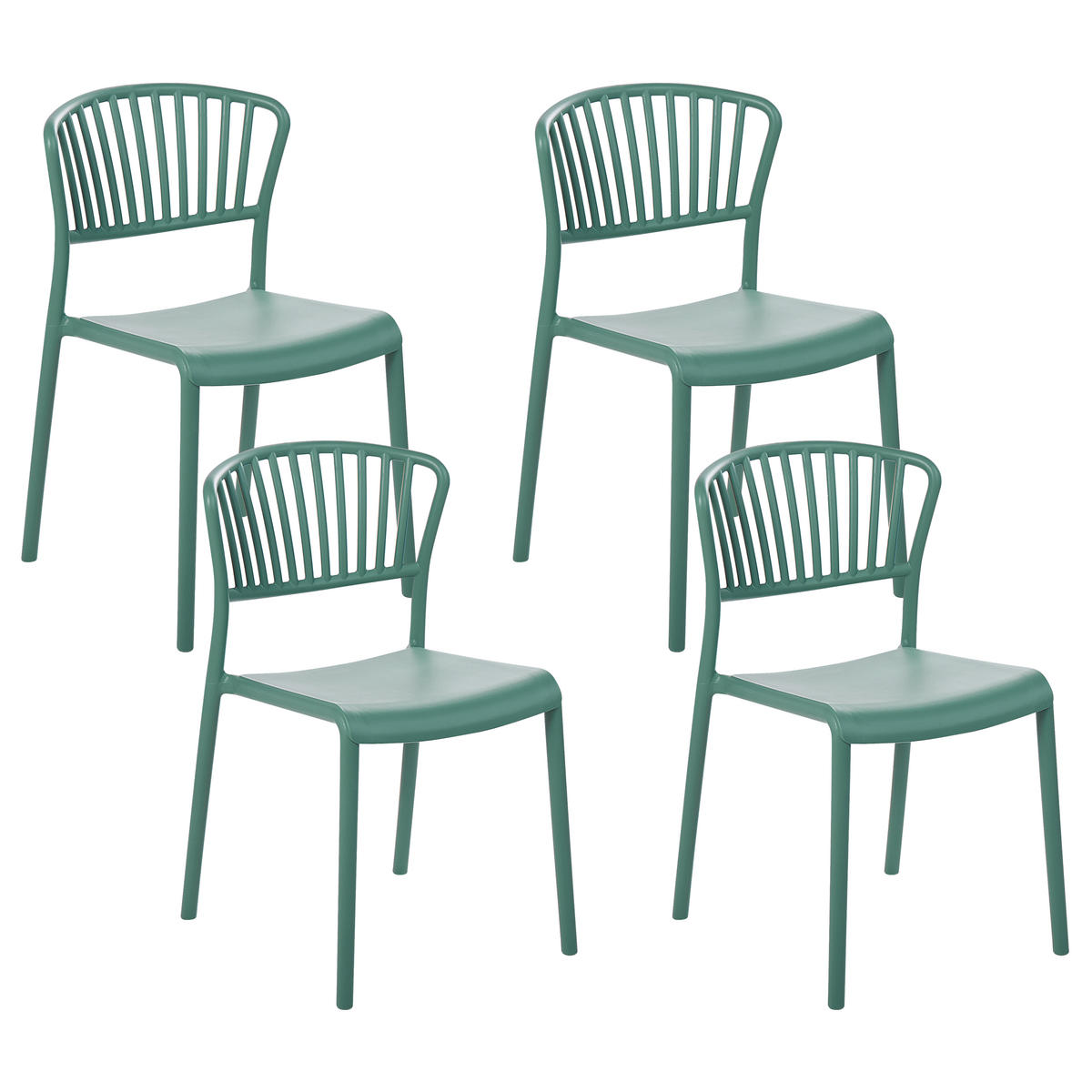 GARTENSTÜHLE 4er-Set Kunststoff grün Gela - Grün, Kunststoff (45/78/50cm) - Beliani