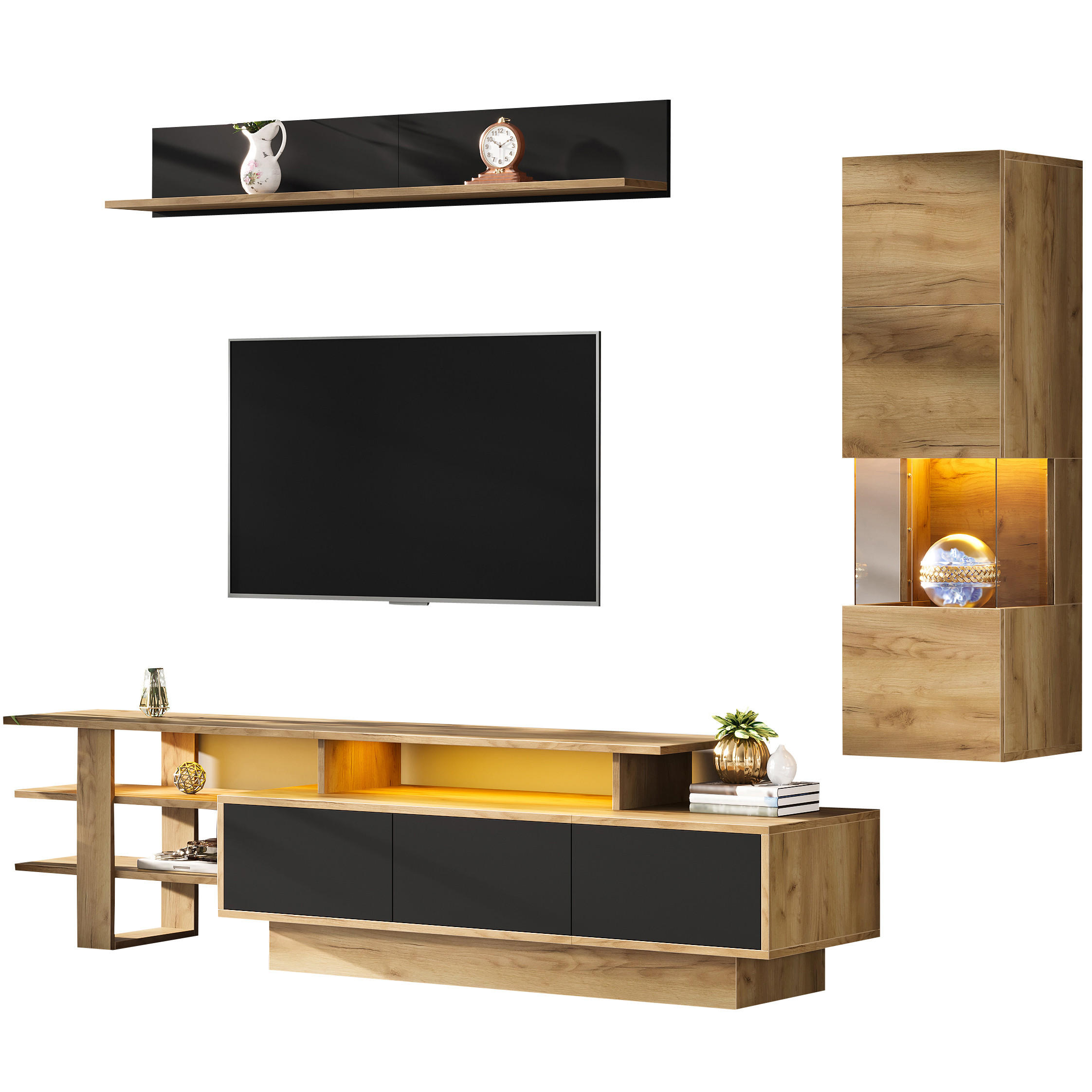 ComfortXL Wohnwand Natur 180x45x40 cm