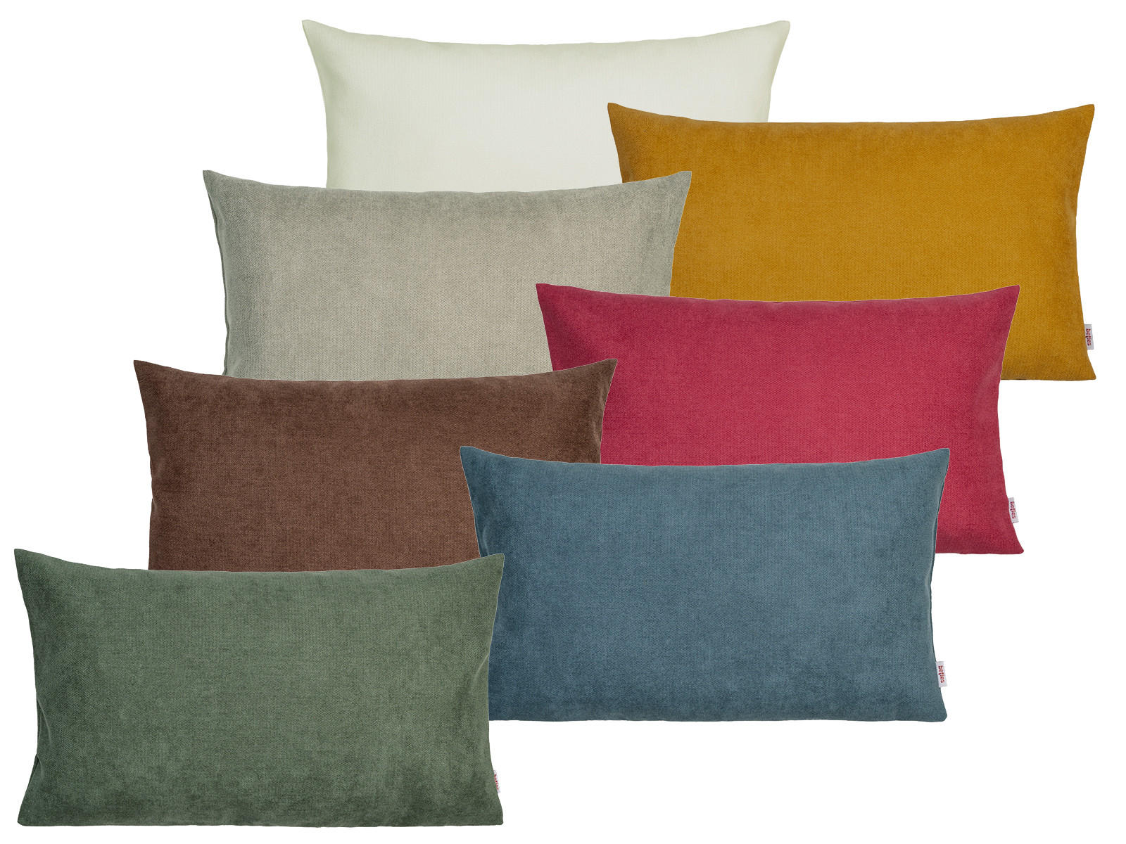 KISSENHÜLLE FarbTon Chenille-Haptik oliven-grün 50/30 cm - Dunkelgrün, Textil (30/50cm) - beties Heimtextil