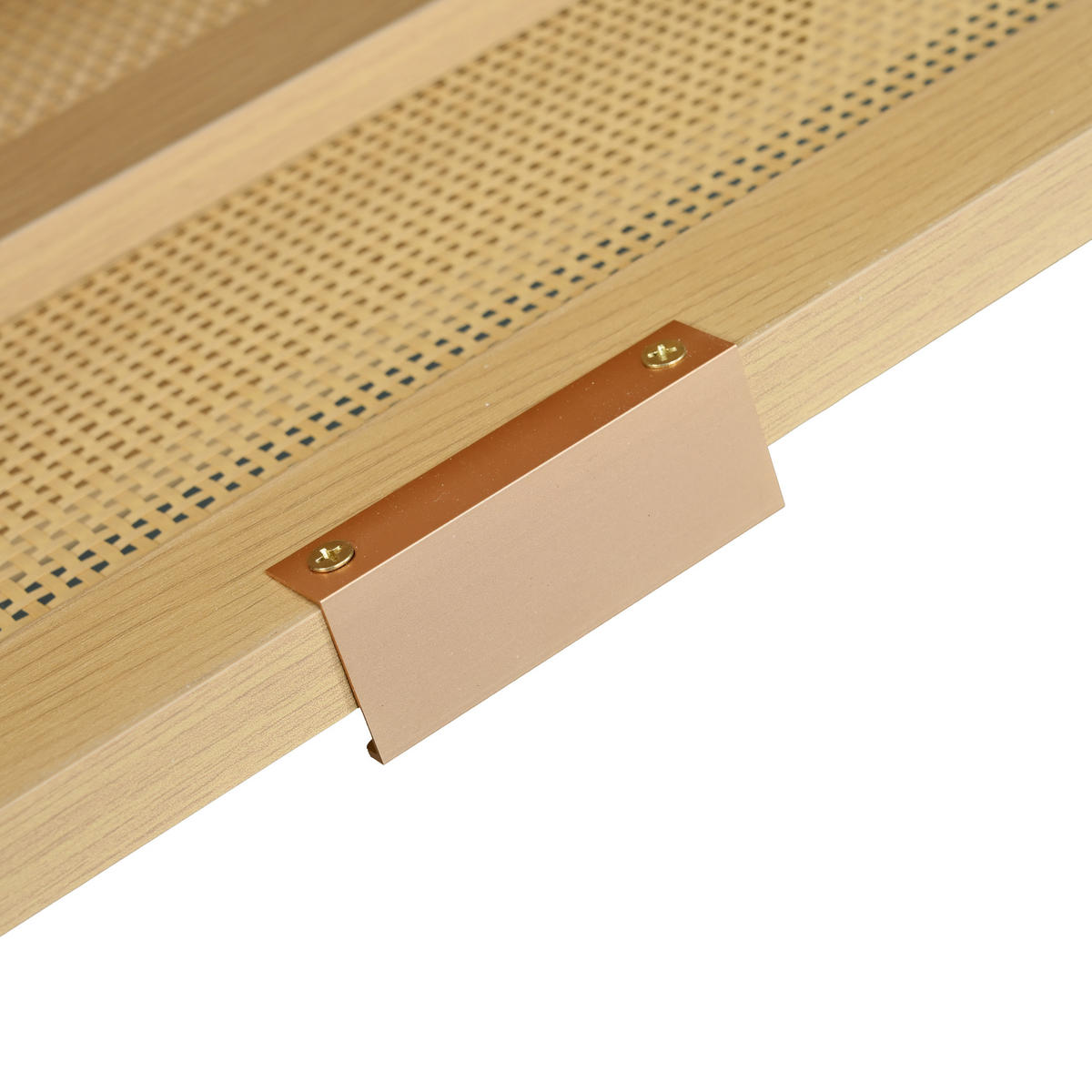 SCHUHSCHRANK im Landhausstil Rattan Eiche Optik mit 4 Klappschubladen - Eichefarben, Holzwerkstoff (100/90/25cm) - Urban Meuble