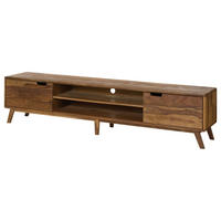 TV-BOARD Sheesham 220x40x48 natur sandgestrahlt lackiert MALMÖ 2 #224 - Naturfarben, Holz (40/48/220cm) - Massivmoebel24