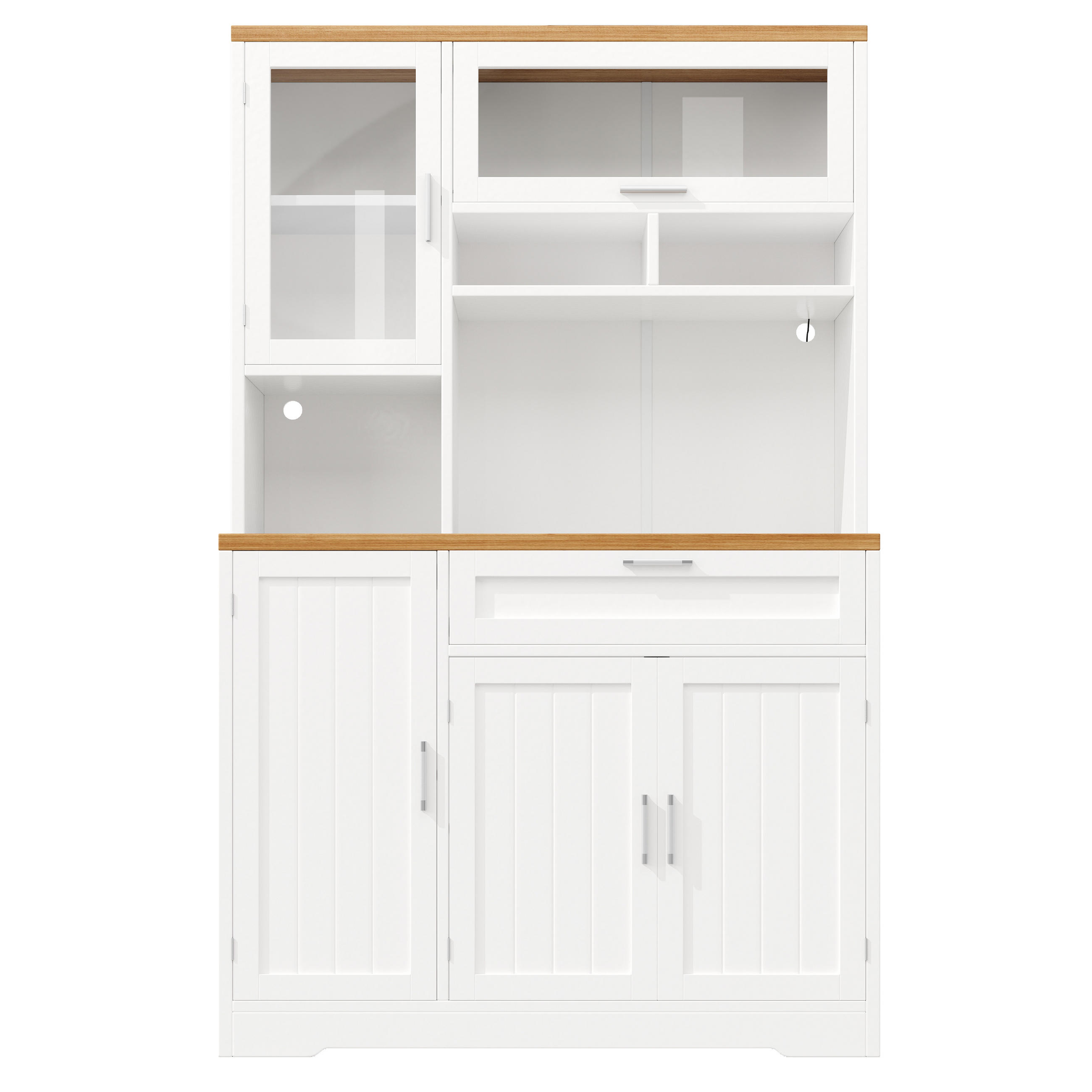 BUFFETSCHRANK Weiß 104/40/180 cm - Weiß, Holz (104/180/40cm) - PANGIVO