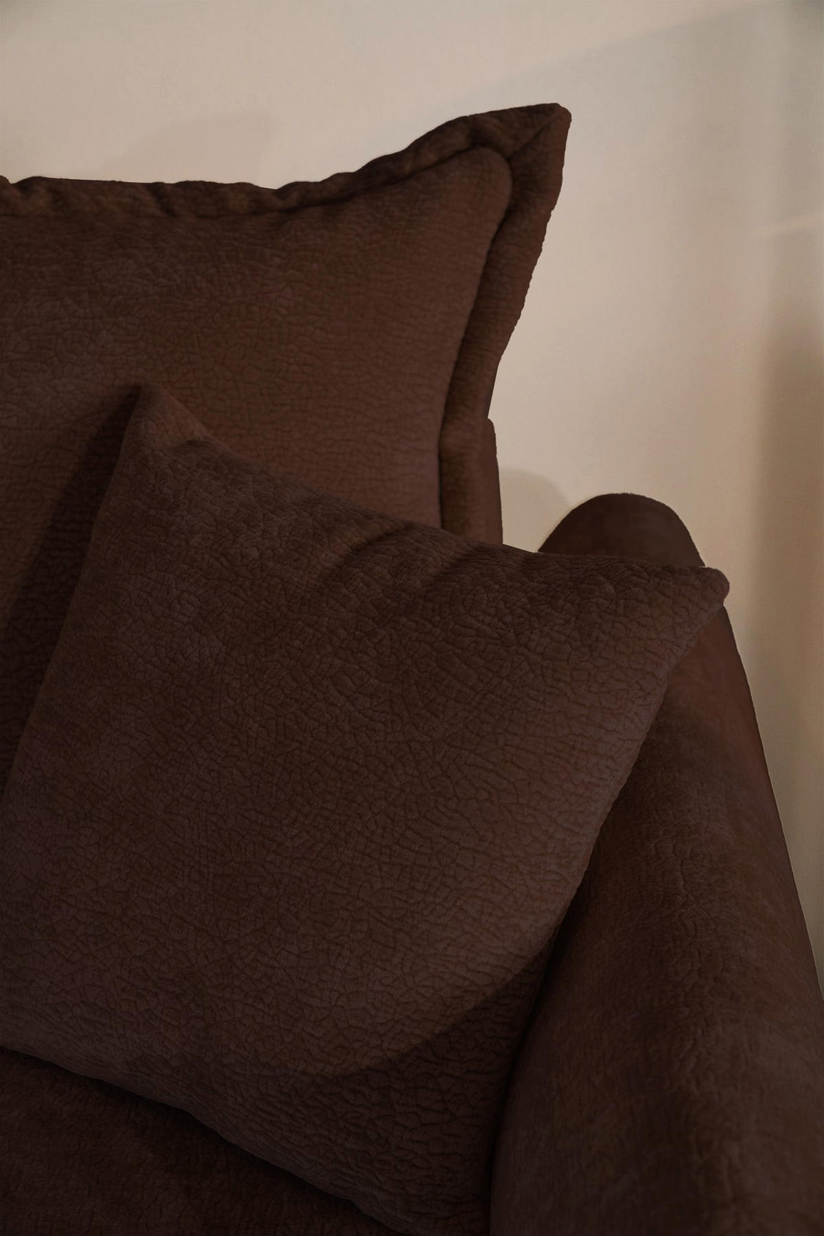 ROHOVÁ SEDAČKA Cushi, pravý roh, hnědá žinylka - černá/hnědá, textil/plast (183/252cm) - Selsey