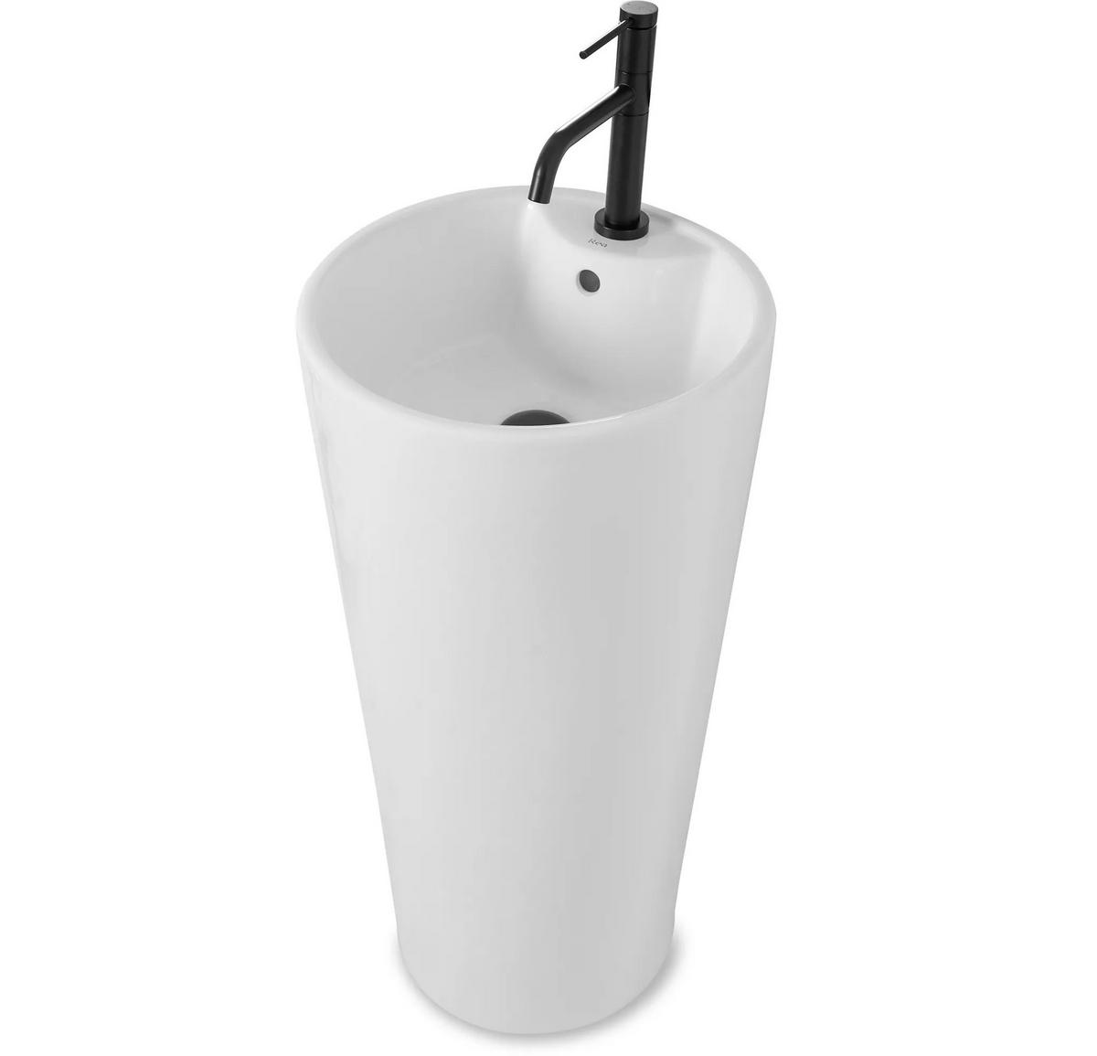 STANDWASCHBECKEN Rea Blanka - Weiß, Keramik (40/85/40cm) - REA