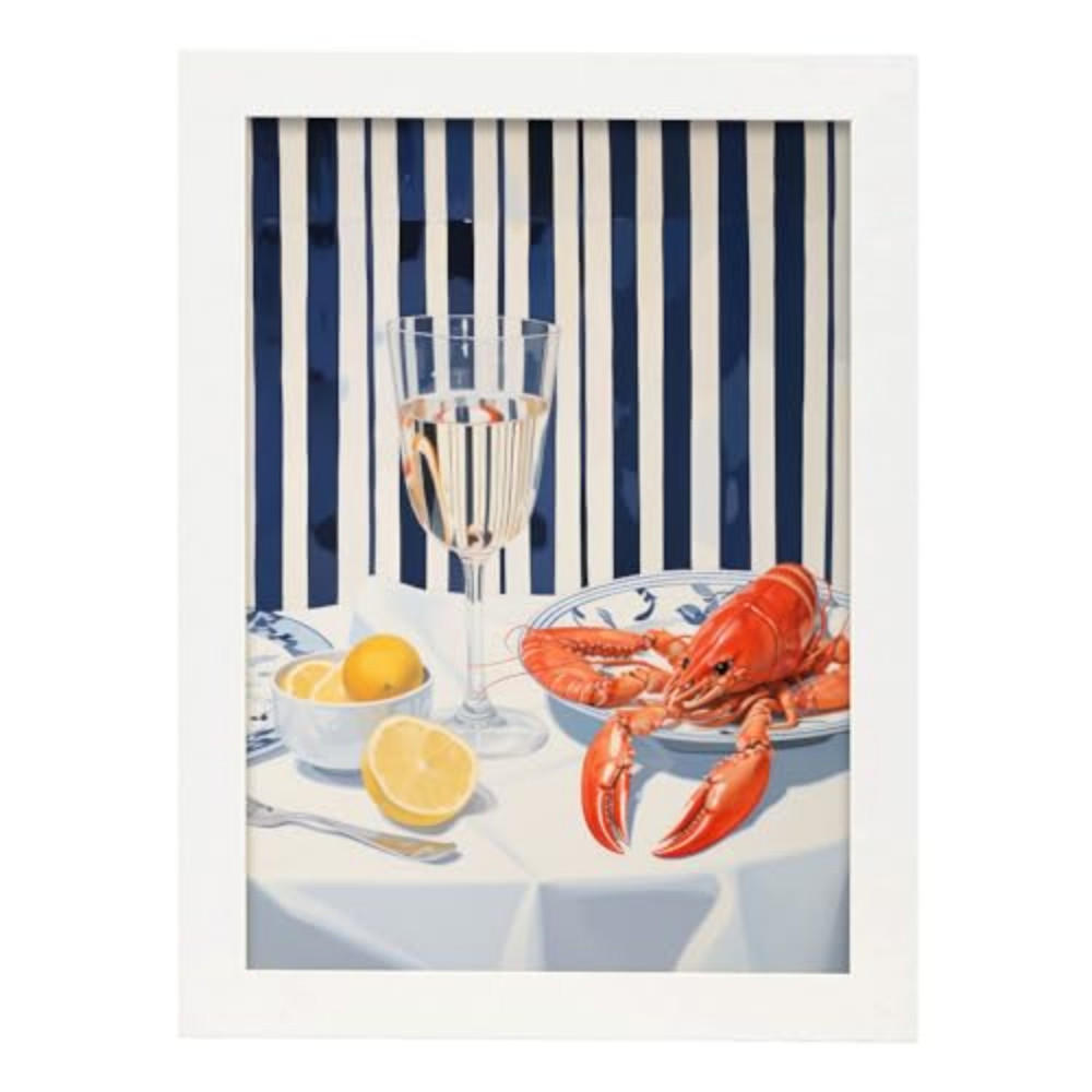 POSTER Hummer Freude Blatt A4 Weißer Rahmen - Weiß, Papier (29.7/5/21cm) - Nacnic