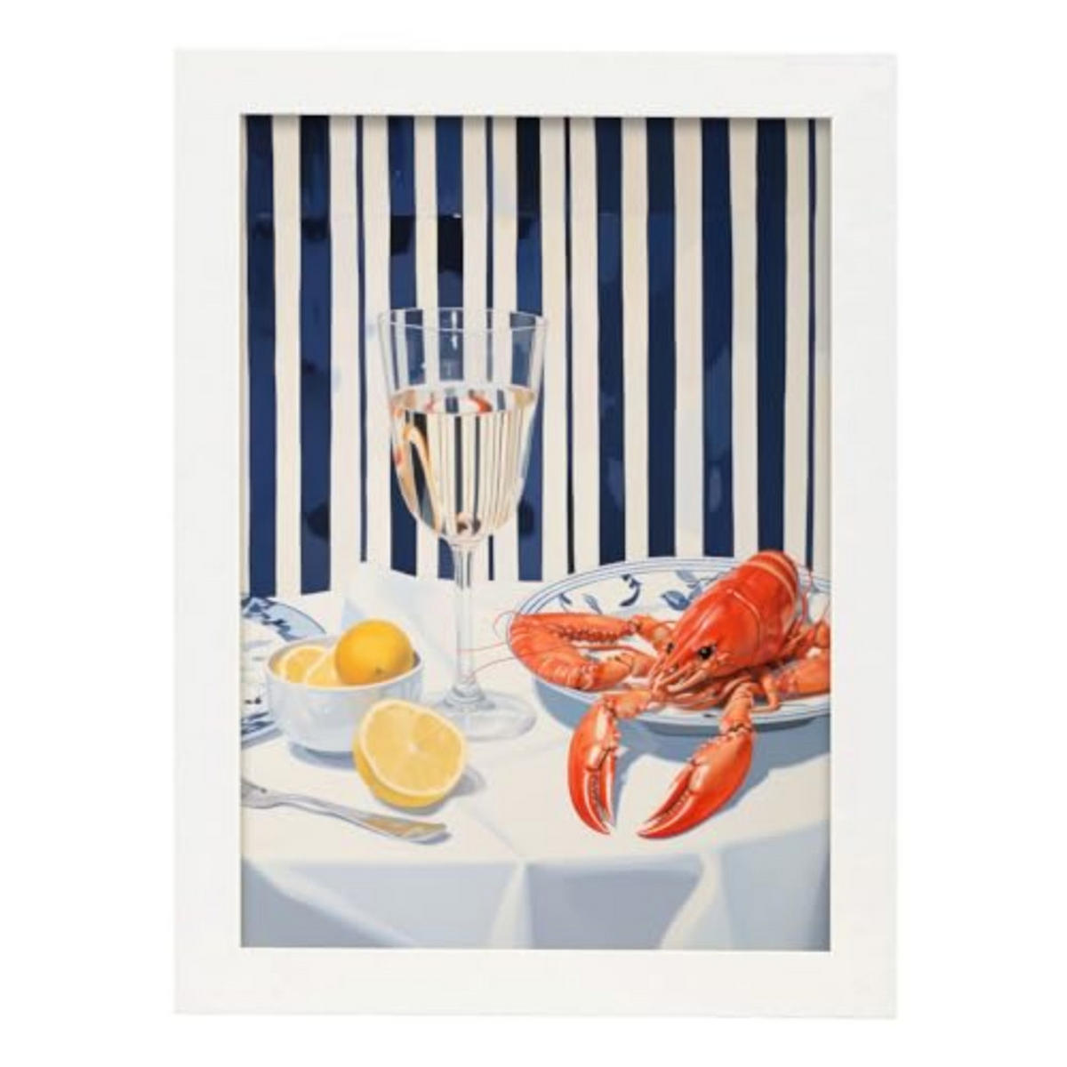 POSTER Hummer Freude Blatt A4 Weißer Rahmen - Weiß, Papier (29.7/5/21cm) - Nacnic