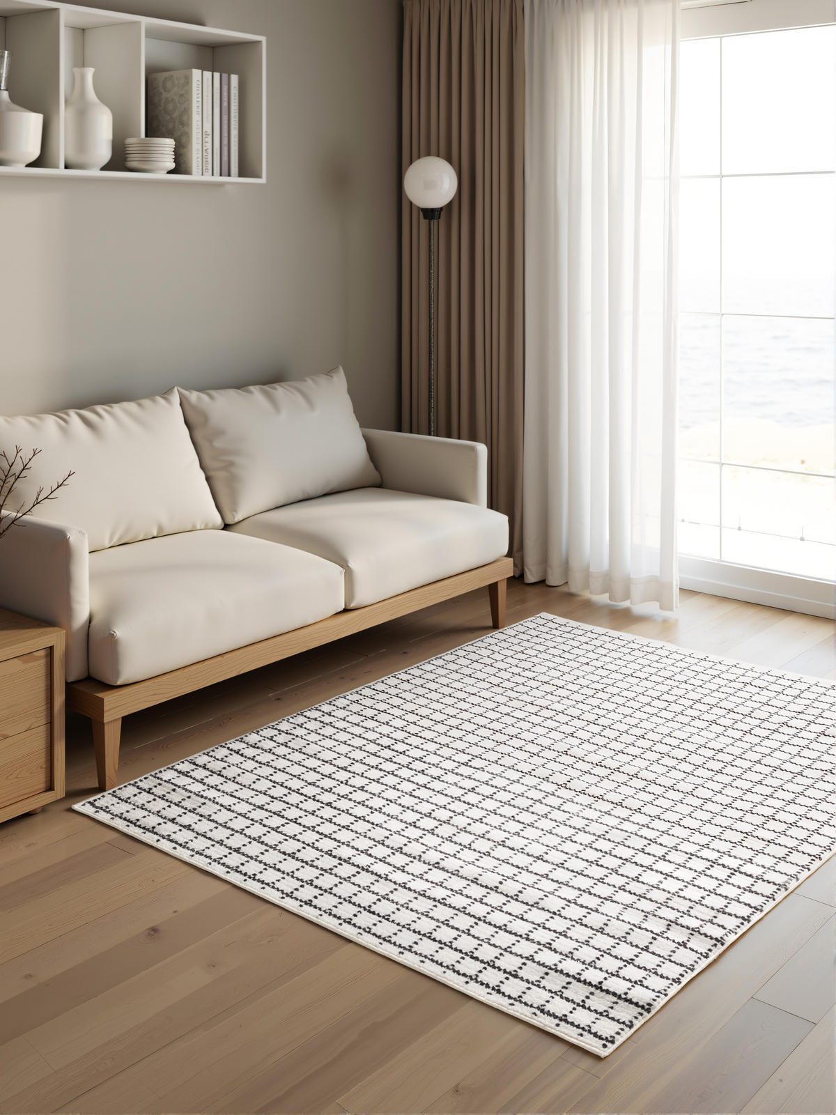SOFT-TEPPICH Jacky Weiß-Anthrazit 80x150 cm - Weiß, Textil (80/150cm) - Tesso Living