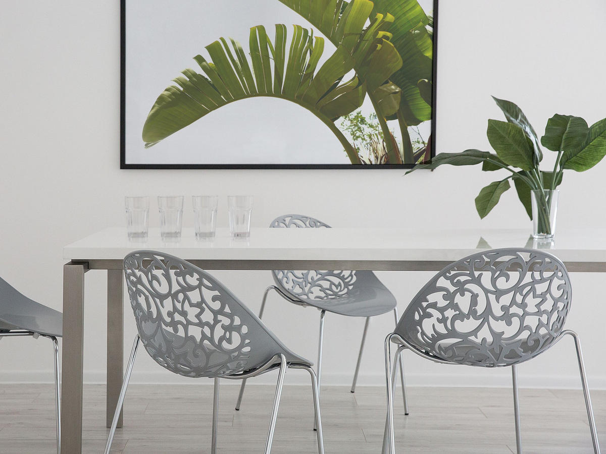 STUHL 4er-Set Kunststoff Grau Mumford - Grau, Kunststoff/Metall (62/80/43cm) - Beliani