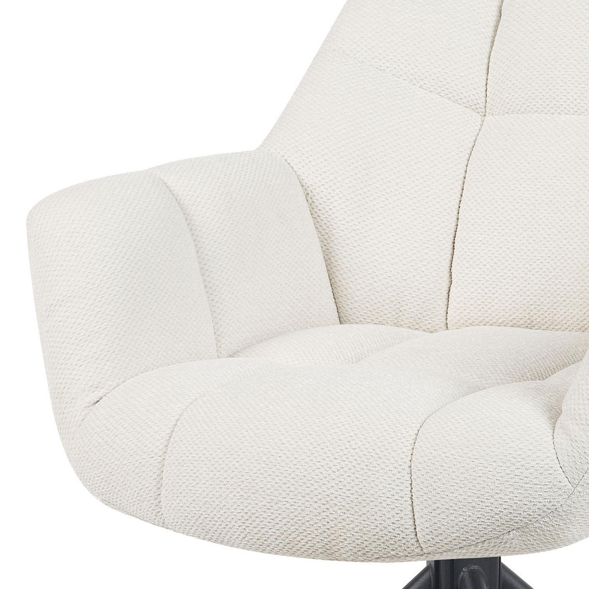 DREHSTUHL Mika-Luka 2er-Set - Creme/Schwarz, Textil/Metall (65/81/66cm) - DUBI Möbel