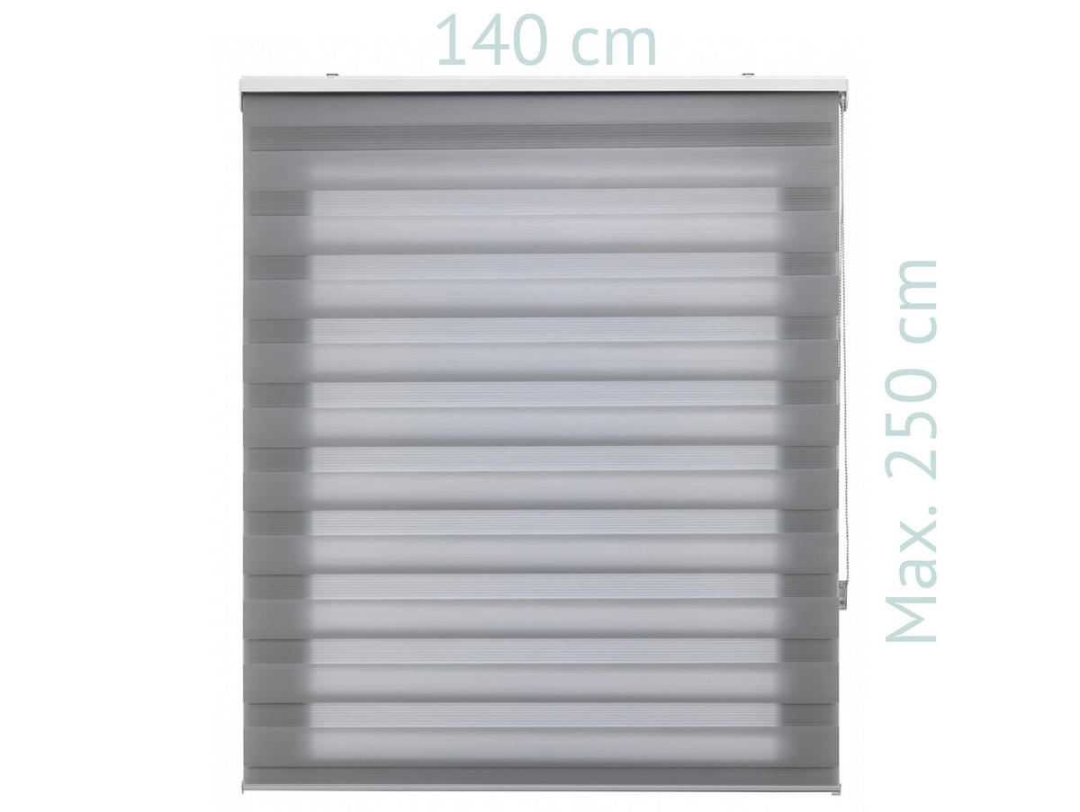 ROLLO Polyester Transluzent Grau 140x250 - Grau, Textil (140/250/1cm) - Purline