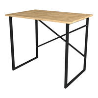 SCHREIBTISCH Tjeldsund - Eichefarben/Schwarz, Holzwerkstoff/Metall (60/90/74cm) - [en.casa]