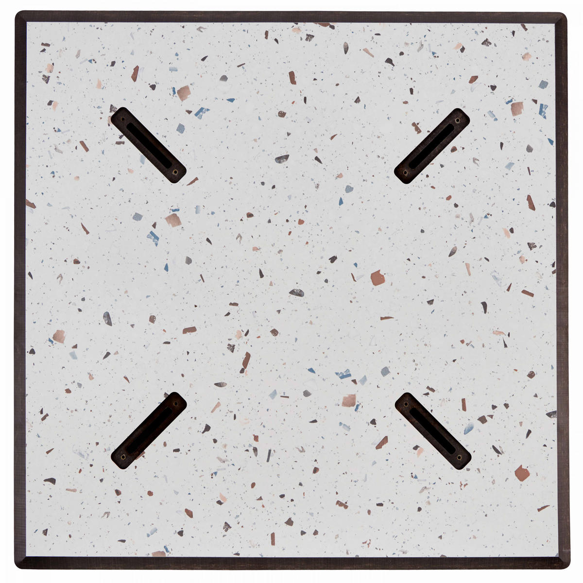 TISCHPLATTE 60 x 60 cm, Terrazzo - Weiß, Kunststoff (60/60/1.25cm) - Oviala