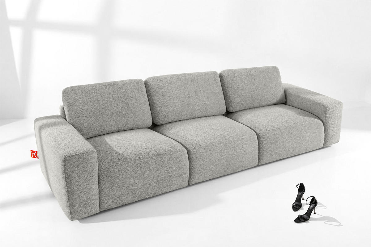 3-SITZER SOFA ZUCCO, Hellaschgrau - Hellgrau, Holz/Holzwerkstoff (292/85/100cm) - KONSIMO®
