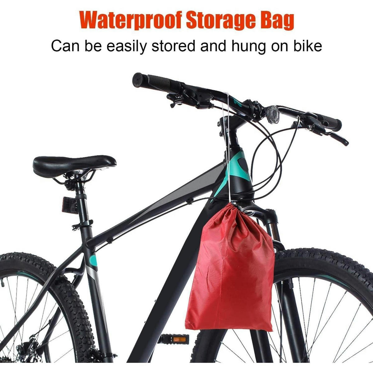 ABDECKPLANE Fahrrad Wasserdicht 200 x 110 x 70 cm Schwarz+Rot - Multicolor, Textil (110/70/200cm)
