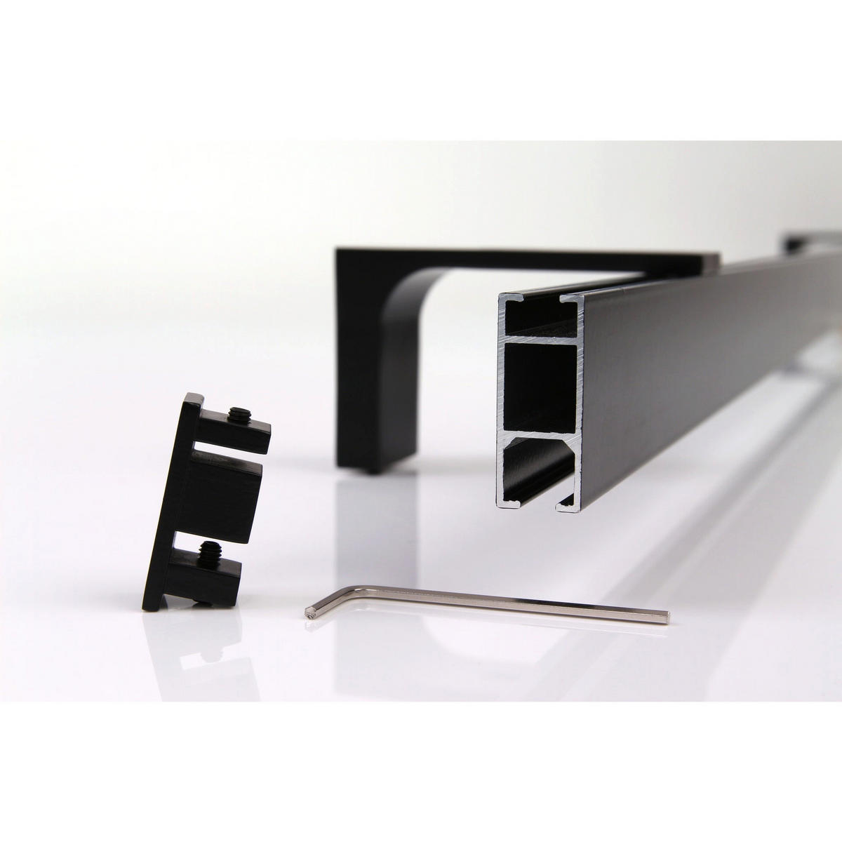 GARDINENSCHIENE Innenlauf auf Maß 1-läufig Schwarz - Serie Loft - Schwarz, Metall (250cm) - Deco-Raum