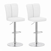 BARHOCKER 2er-Set höhenverstellbar 95,5-117,5 cm Weiß/Silber - Weiß, Metall (44/117.5/44.5cm) - Meubliv
