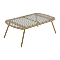GARTENBEISTELLTISCH - 111 cmcm x 63 cmcm - Harz, Glas - Naturfarben Hell - LOUSINI - Naturfarben, Glas (63/111/39.5cm) - Vente-Unique
