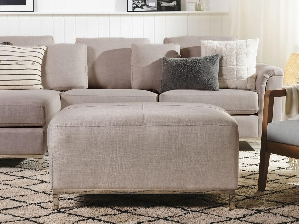 OTTOMANE Oslo 71/95/46 cm - Beige, Kunststoff/Textil (95/46/71cm) - Beliani