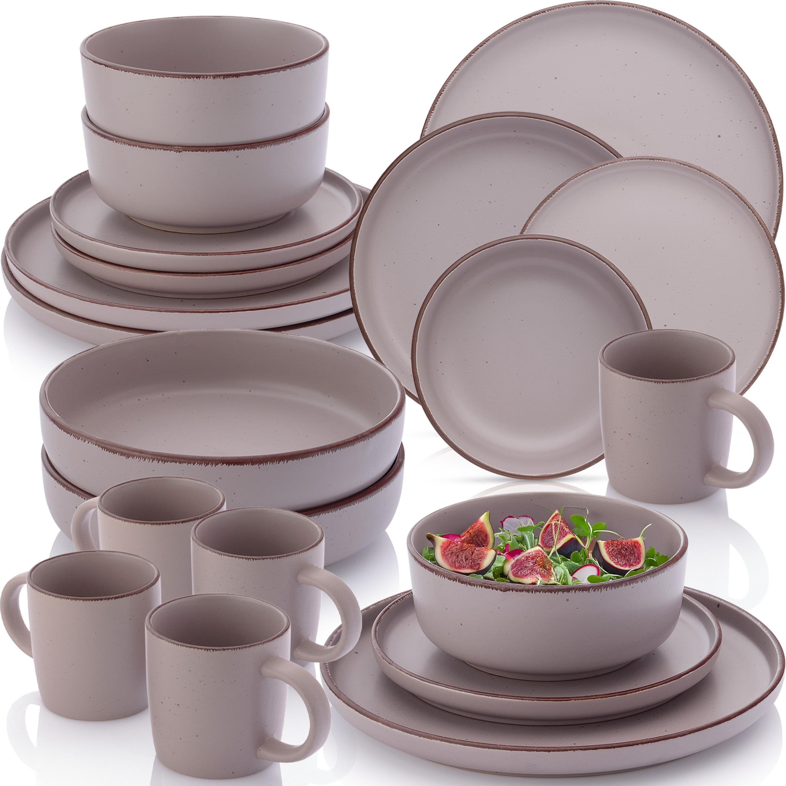 KOMBISERVICE BOMBAY BASALT - 20 teilig aus Steingut - Lila, Stein (27/9.5/27cm) - Sänger