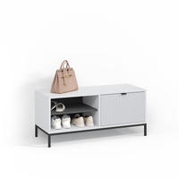 SCHUHSCHRANK Aterno Weiß 100 x 45 cm mit Klapptür - Weiß, Holzwerkstoff (100/45/40cm) - Livinity®