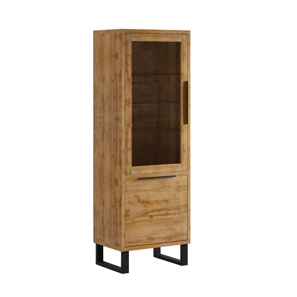 VITRÍNA Eden Dřevo a kov - hnědá, kompozitní dřevo (64/190/45cm) - Petits-meubles