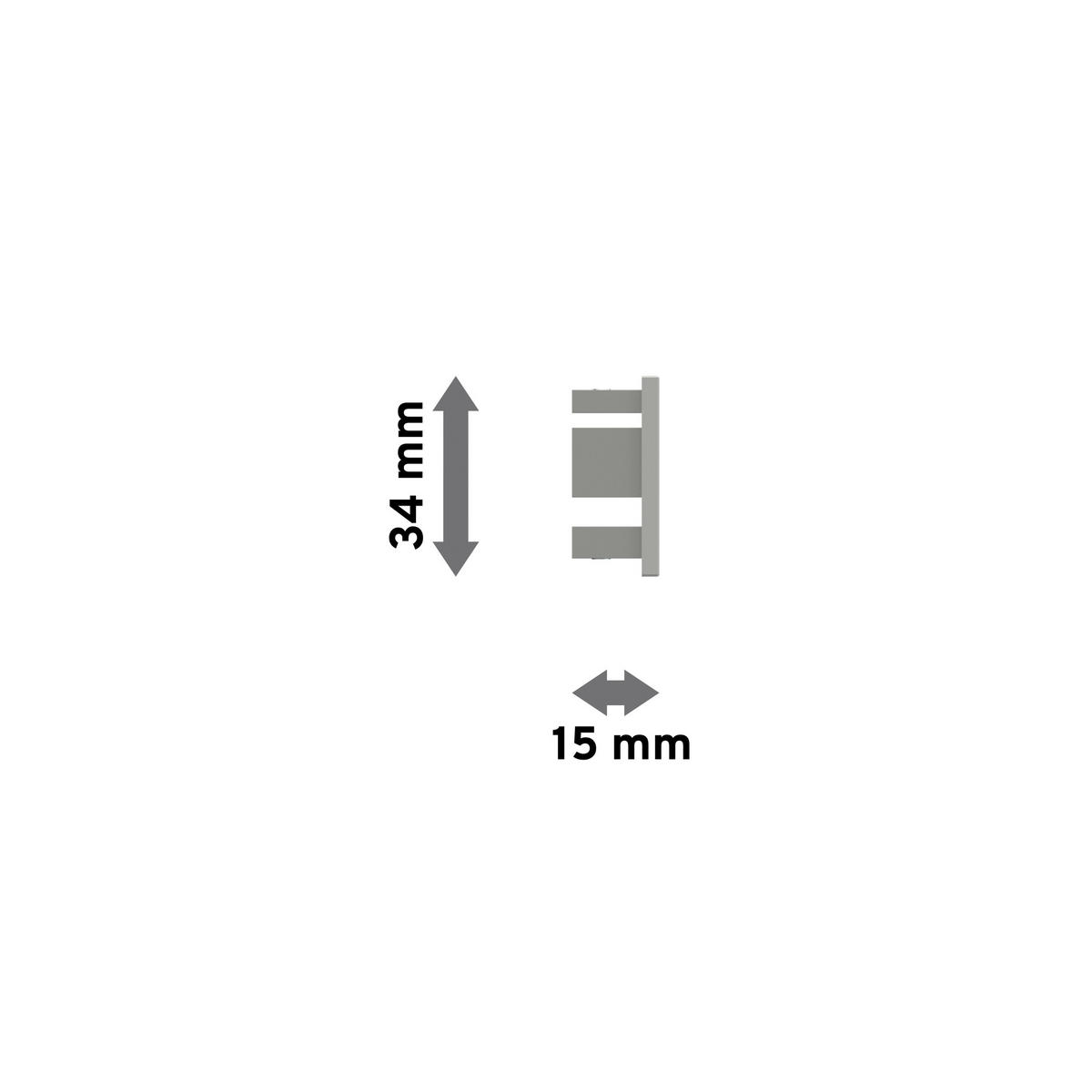 ENDSTÜCKE FÜR GARDINENSTANGEN 14x35 mm, Paxo Weiß, Packung 2 Stück - Weiß, Metall (1.5/3.4/3.4cm) - INTERDECO