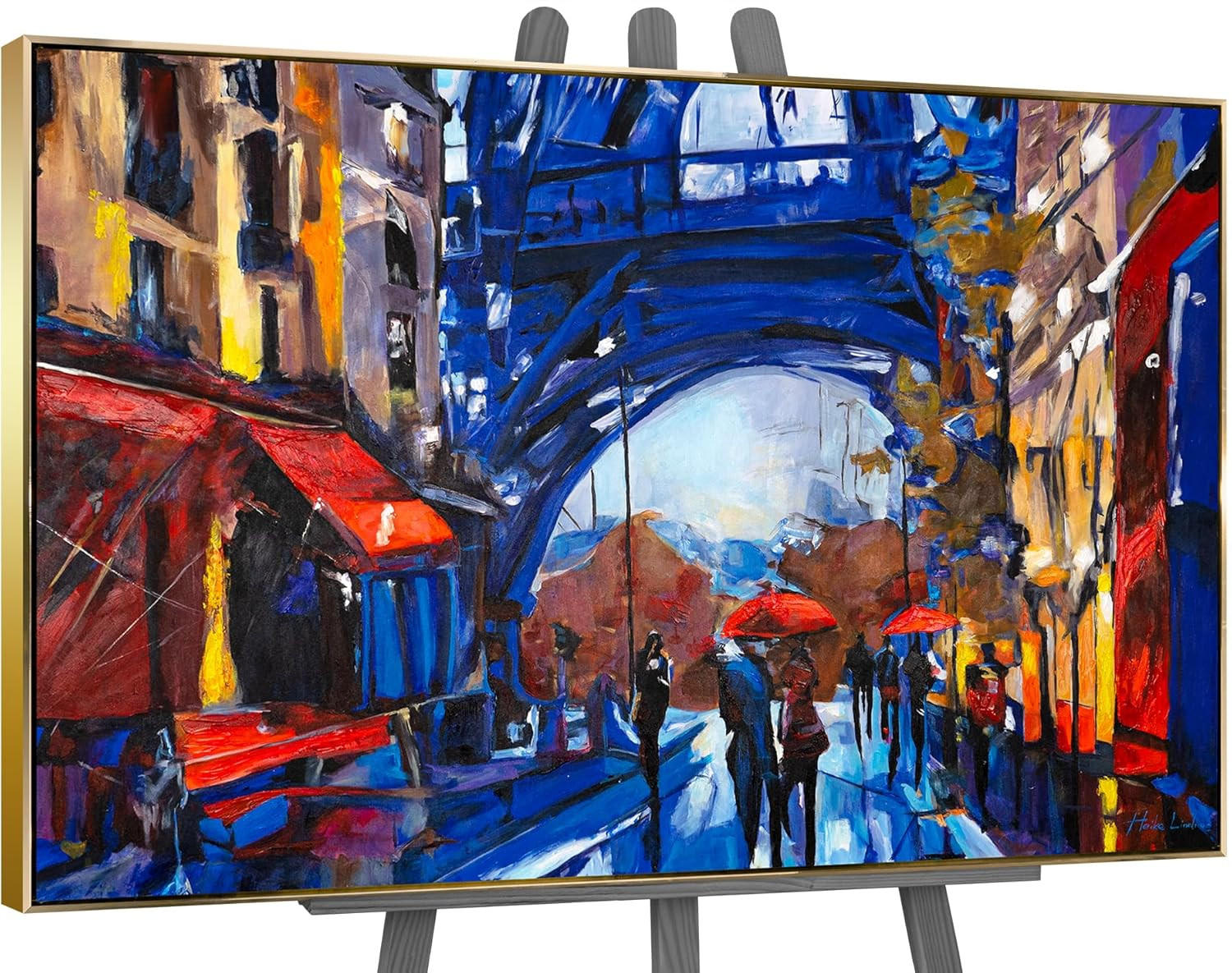 YS-art gallery Gemälde Gold 140x100 cm