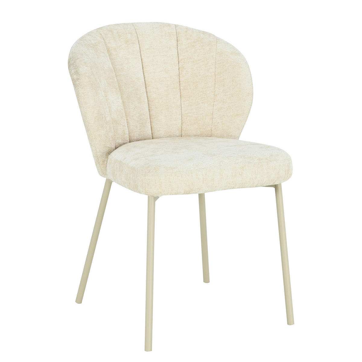 HOME24 Polsterstuhl FIOLAA 2er-Set - Creme, Textil/Metall (55/79/59cm) - home24
