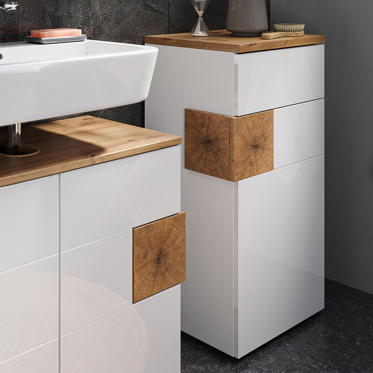 Weiß Hochglanz, Holzwerkstoff (40/84/37cm) - Vicco