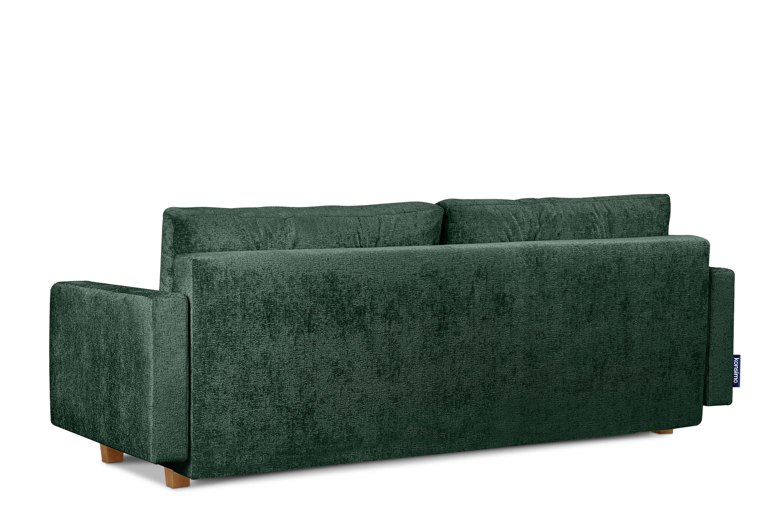 3-SITZER-SCHLAFSOFA ERISO mit weiche Sitzfläche und hohe Rückenlehne, Chenille-Stoff, grun - Braun/Grün, Textil (220/80/100cm) - KONSIMO®