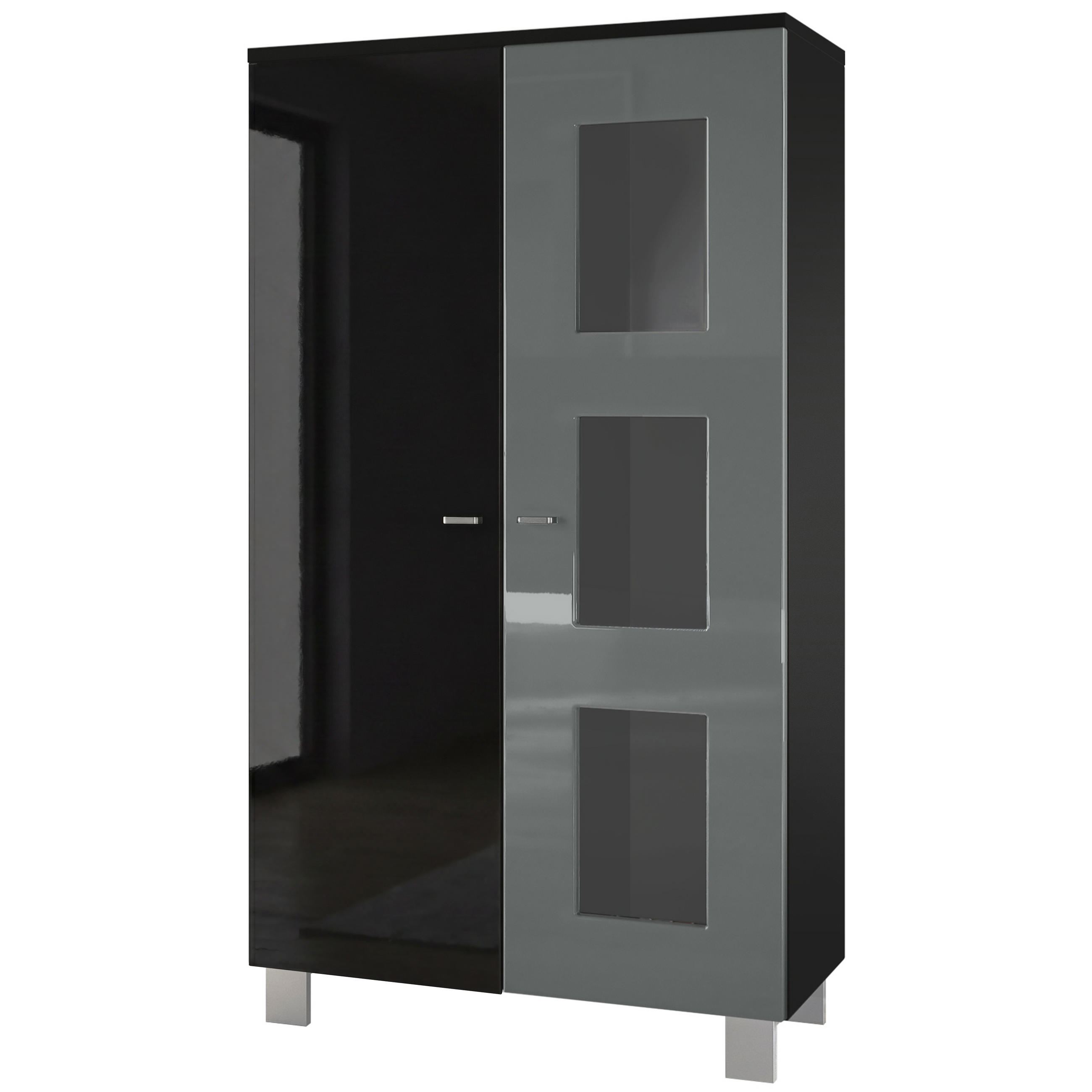 Vladon Vitrine Grau 71x129x35 cm
