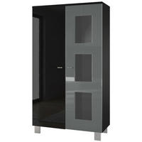 VITRINE Denjo Tür in Grau Hochglanz - Grau, Holzwerkstoff (71/129/35cm) - Vladon