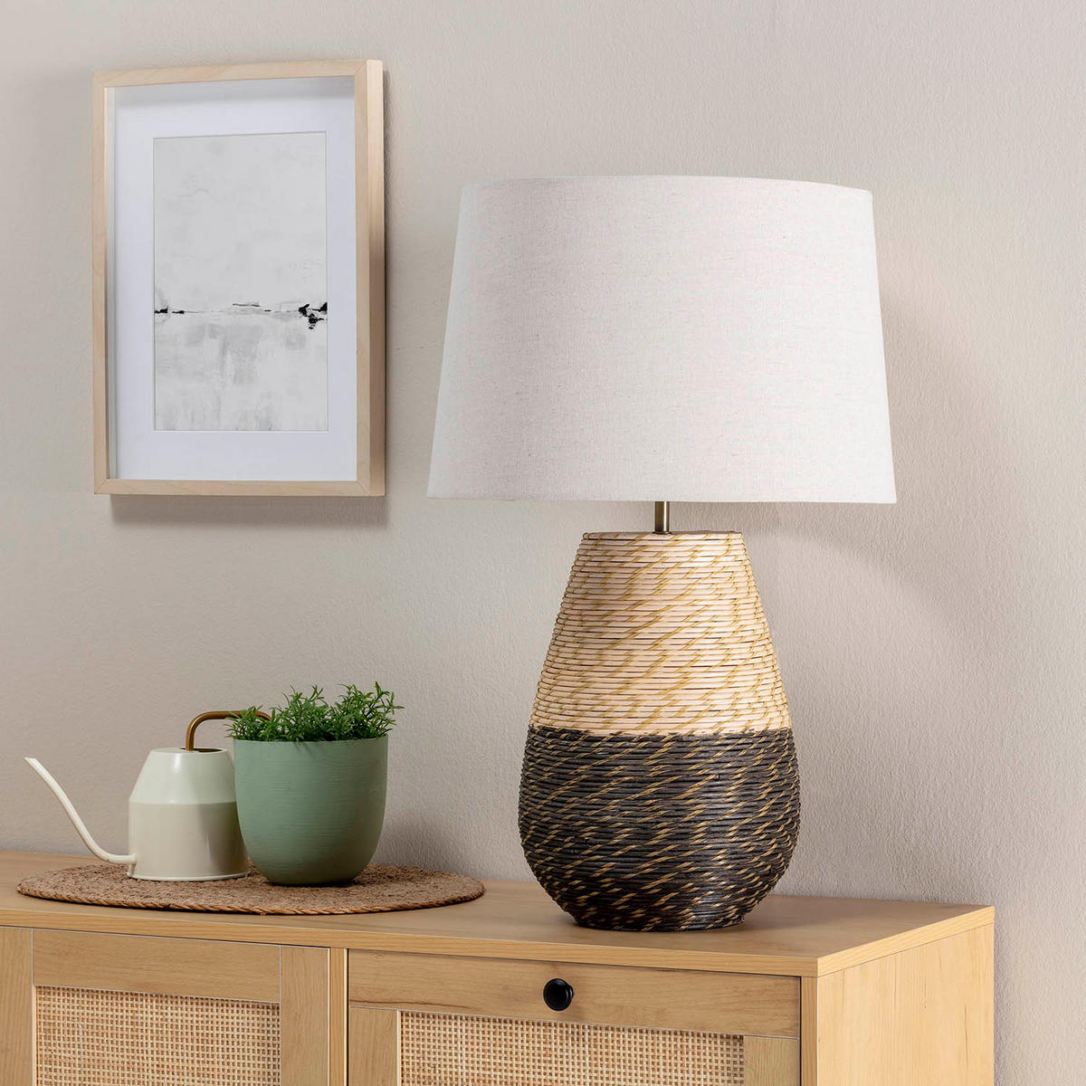 TISCHLEUCHTE 40/40/63 Botan - Beige, Naturmaterialien (40/40/63cm) - VS Venta-stock