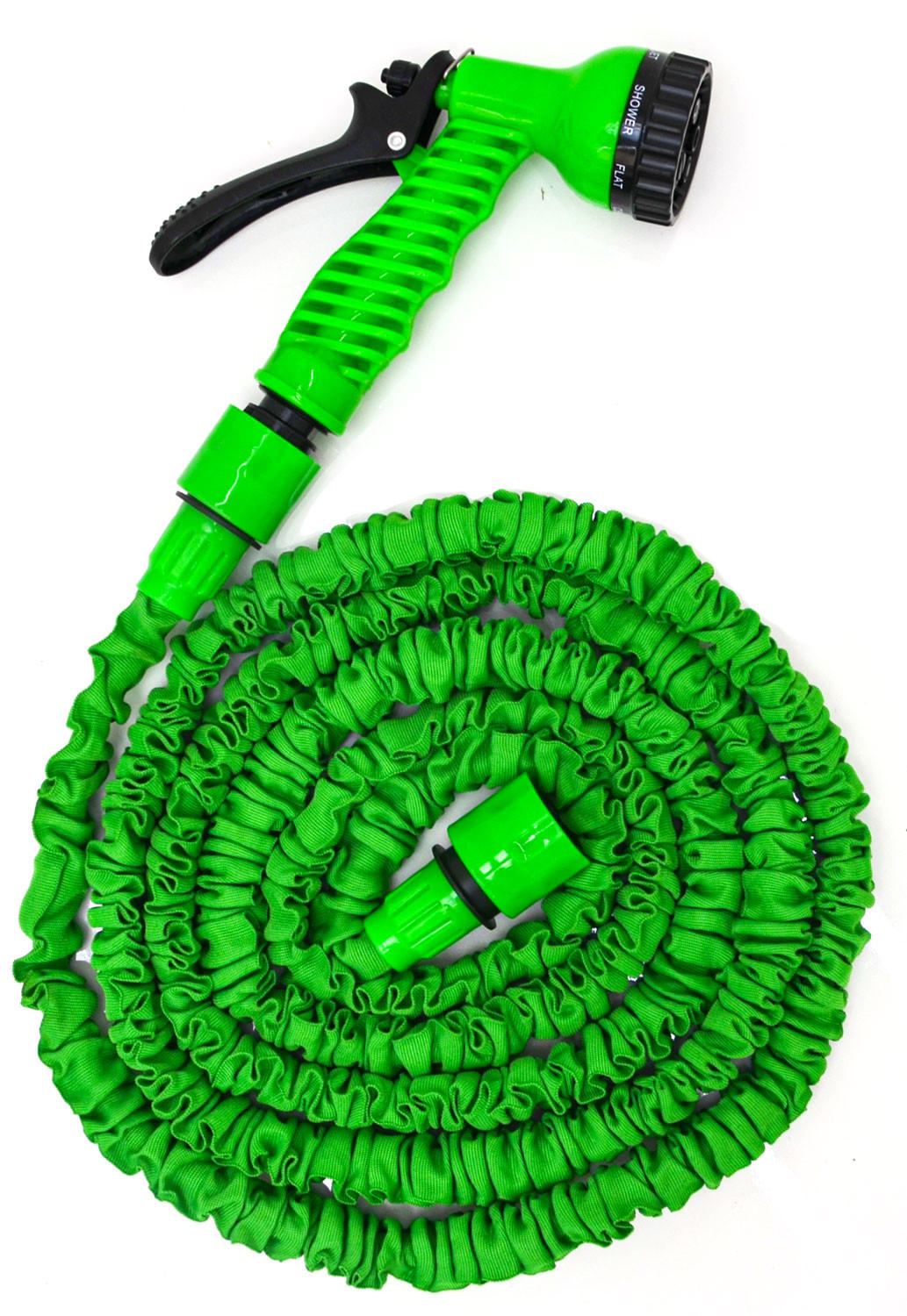 FLEX-GARTENSCHLAUCH 7m inkl. 7fach Multifunktions-Sprühkopf - Grün, Kunststoff (750cm) - eyepower