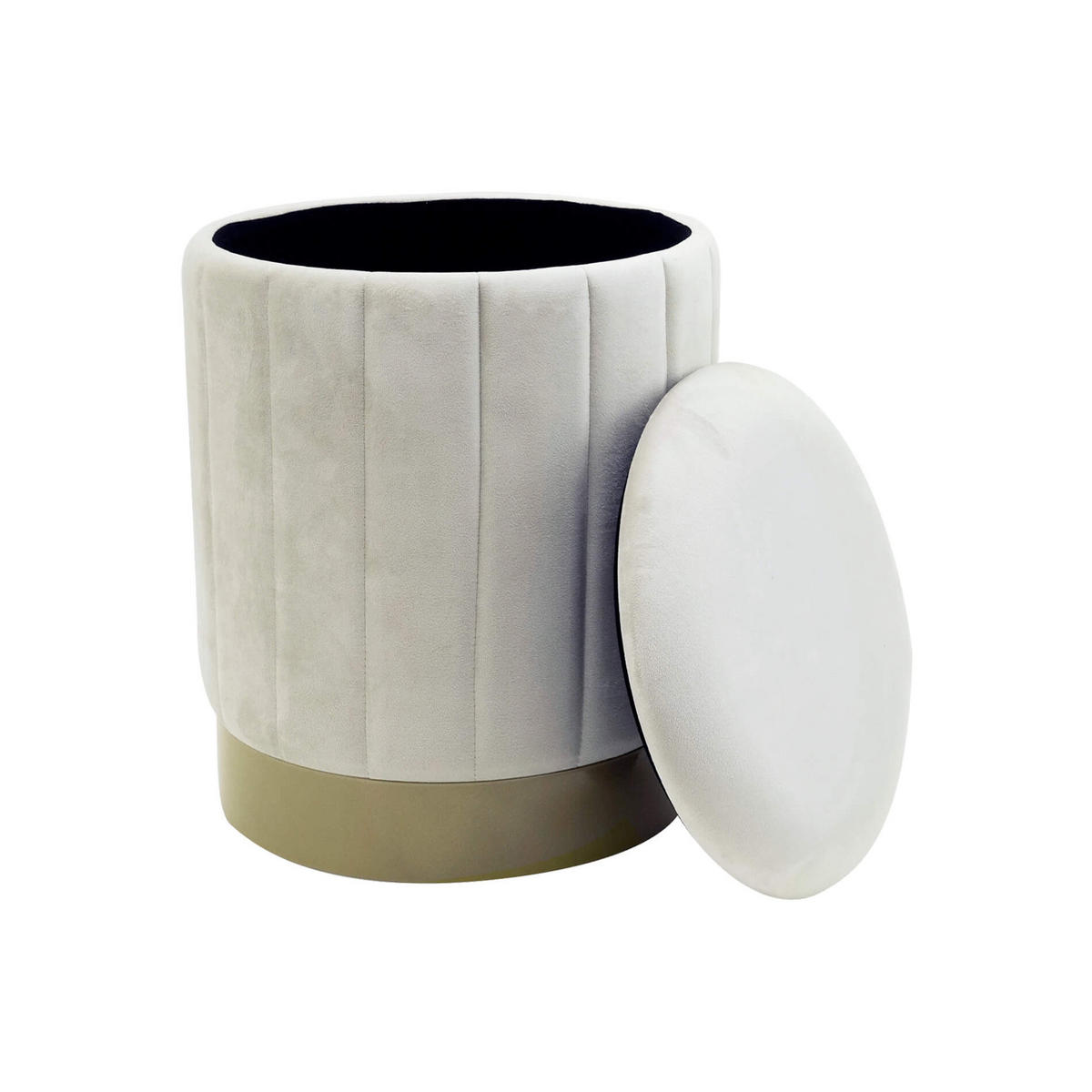 POUF 2er Set Weiß 35,5/35,5/44 cm - Weiß, Textil (35.5/44/35.5cm) - Mobili Rebecca