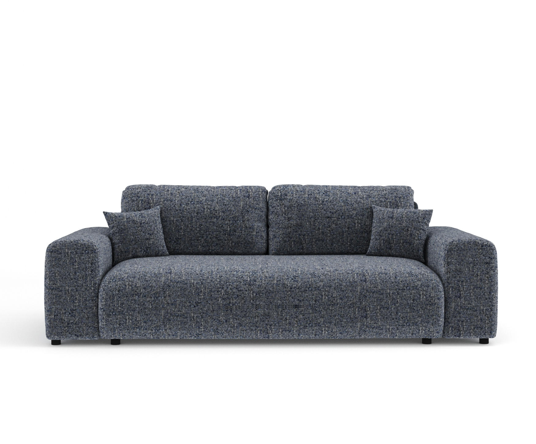 3-SITZER-SOFA Zanzibar Marineblau Webstoff - Schwarz/Dunkelblau, Holz/Holzwerkstoff (213/79/108cm) - Maison de Reve