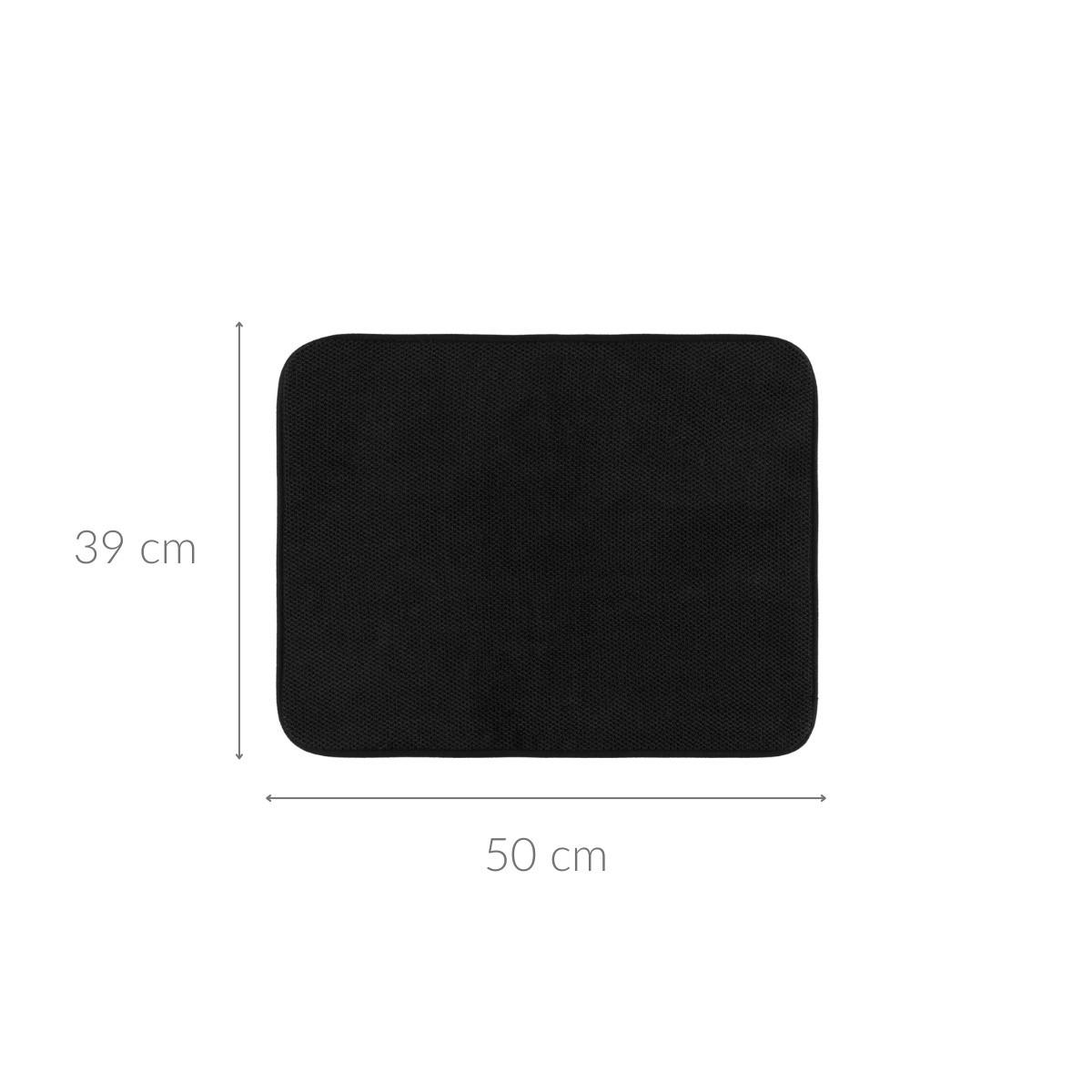 MIKROFASERMATTE Geschirr 39/50 cm - Schwarz, Textil (39/50cm)