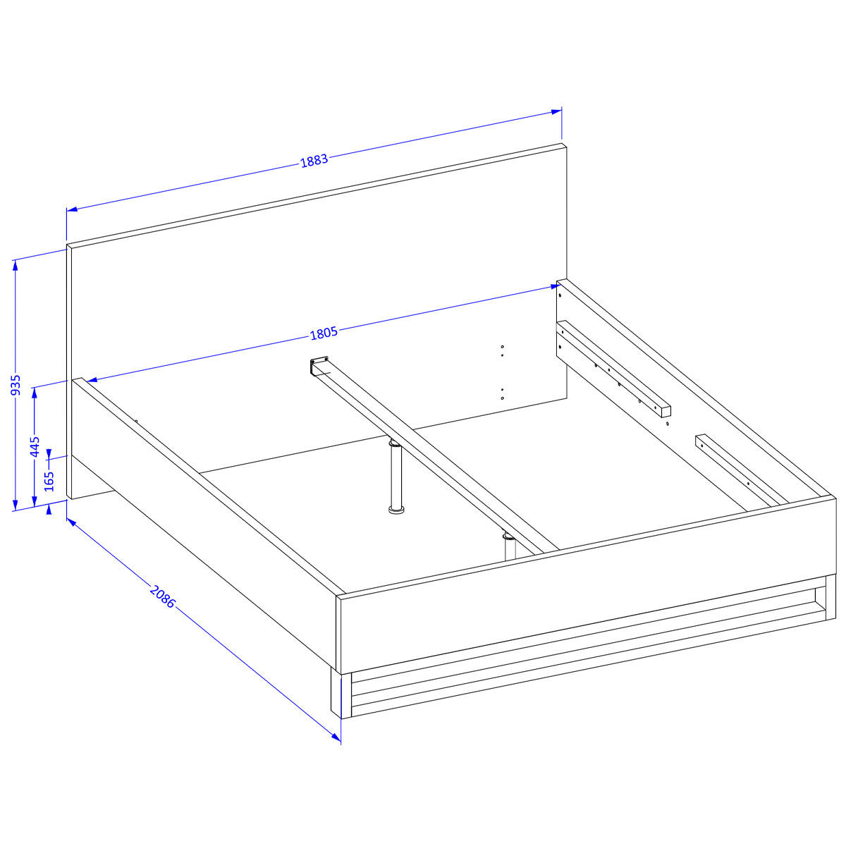 POSTEL 180/200 Eden Dřevo - hnědá, kompozitní dřevo (180/200cm) - Petits-meubles